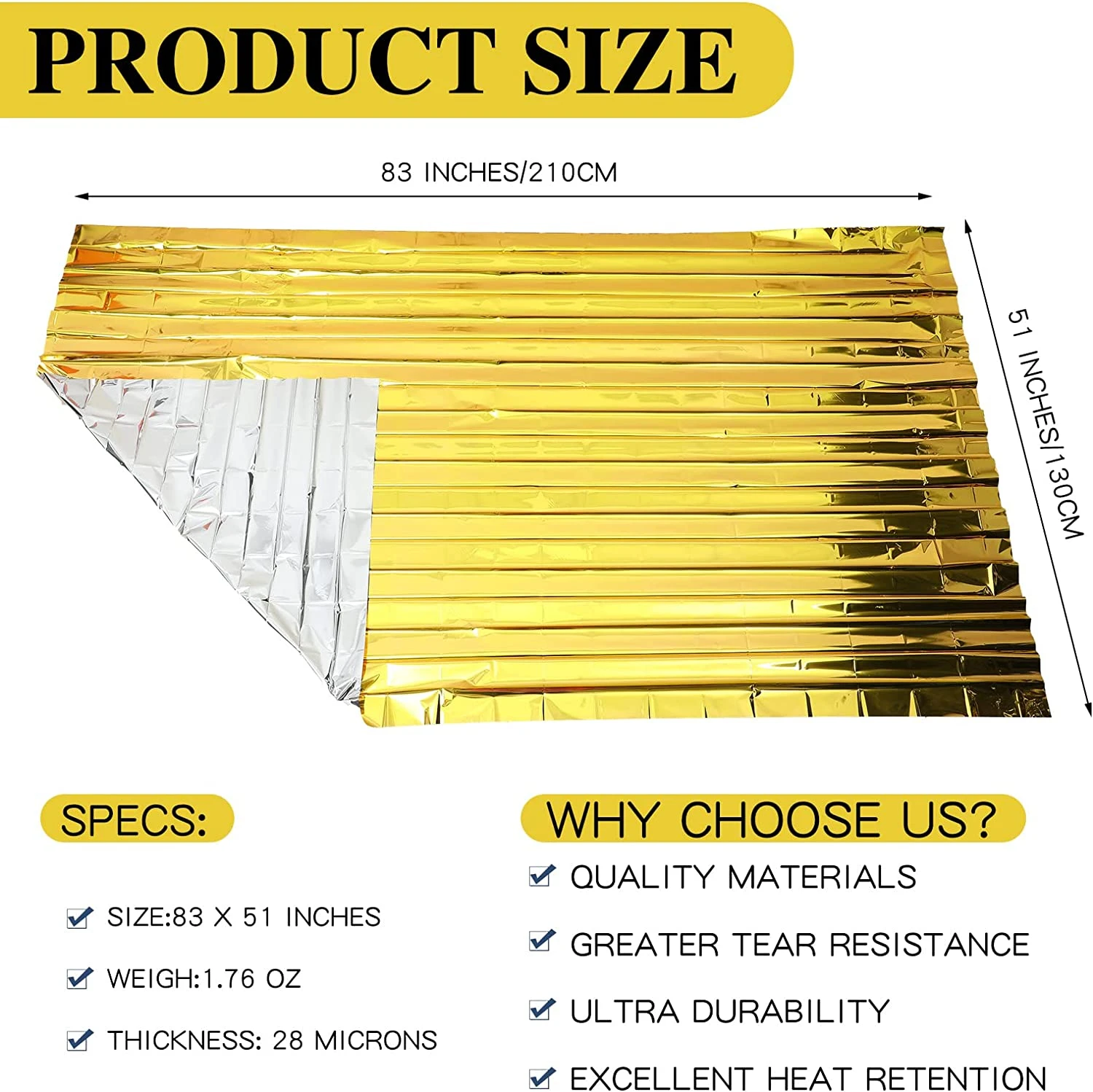 Emergency Survival Blanket Waterproof First Aid Rescue Curtain 2 Emergency Survival Blanket Waterproof First Aid Rescue Curtain - Image 2