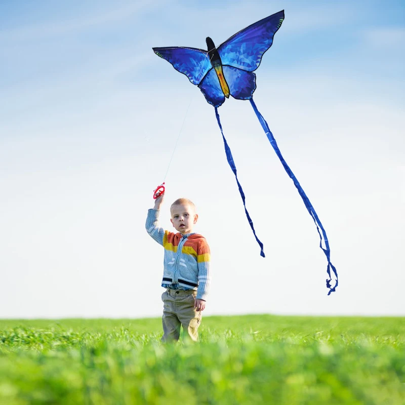 Crystal Butterfly Kite with 100m String - Red/Blue 4 Crystal Butterfly Kite with 100m String - Red/Blue - Image 4