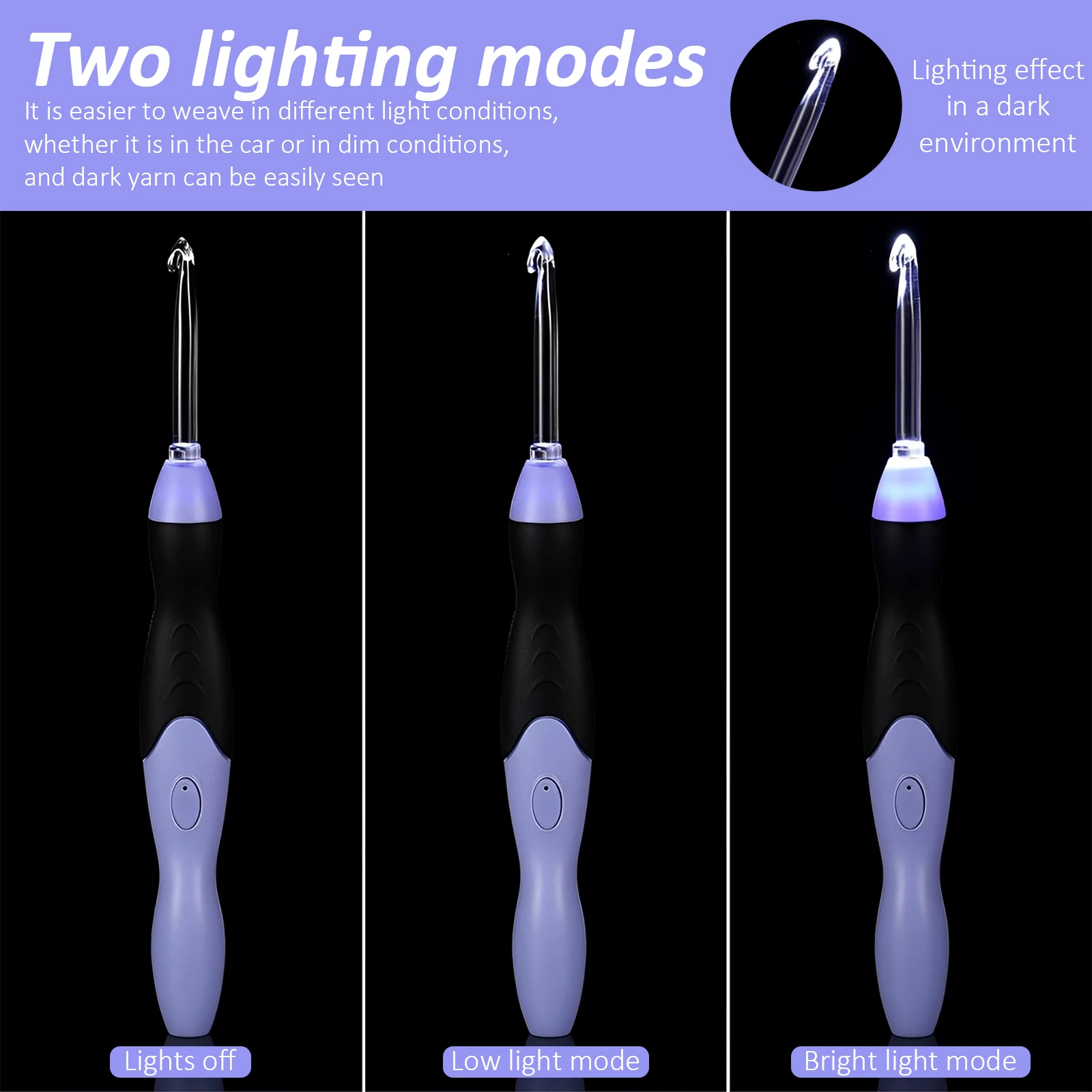 LED Crochet Hook Set 2.5–8 mm 11pc 11 LED Crochet Hook Set 2.5–8 mm 11pc - Image 11