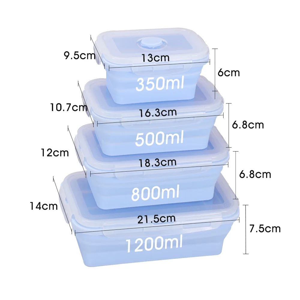 4-Piece Silicone Collapsible Lunch Box Set 8 4-Piece Silicone Collapsible Lunch Box Set - Image 8