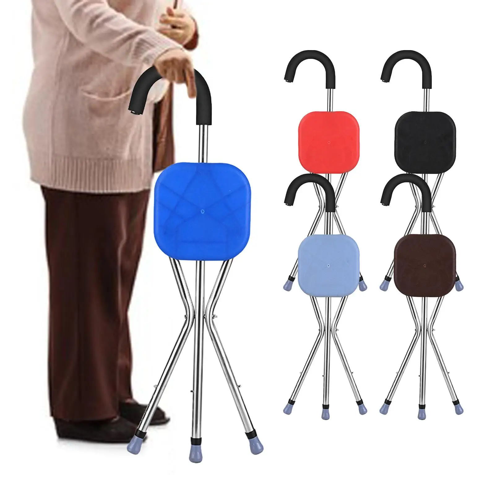 Foldable Walking Cane Seat for Elderly 1 Foldable Walking Cane Seat for Elderly