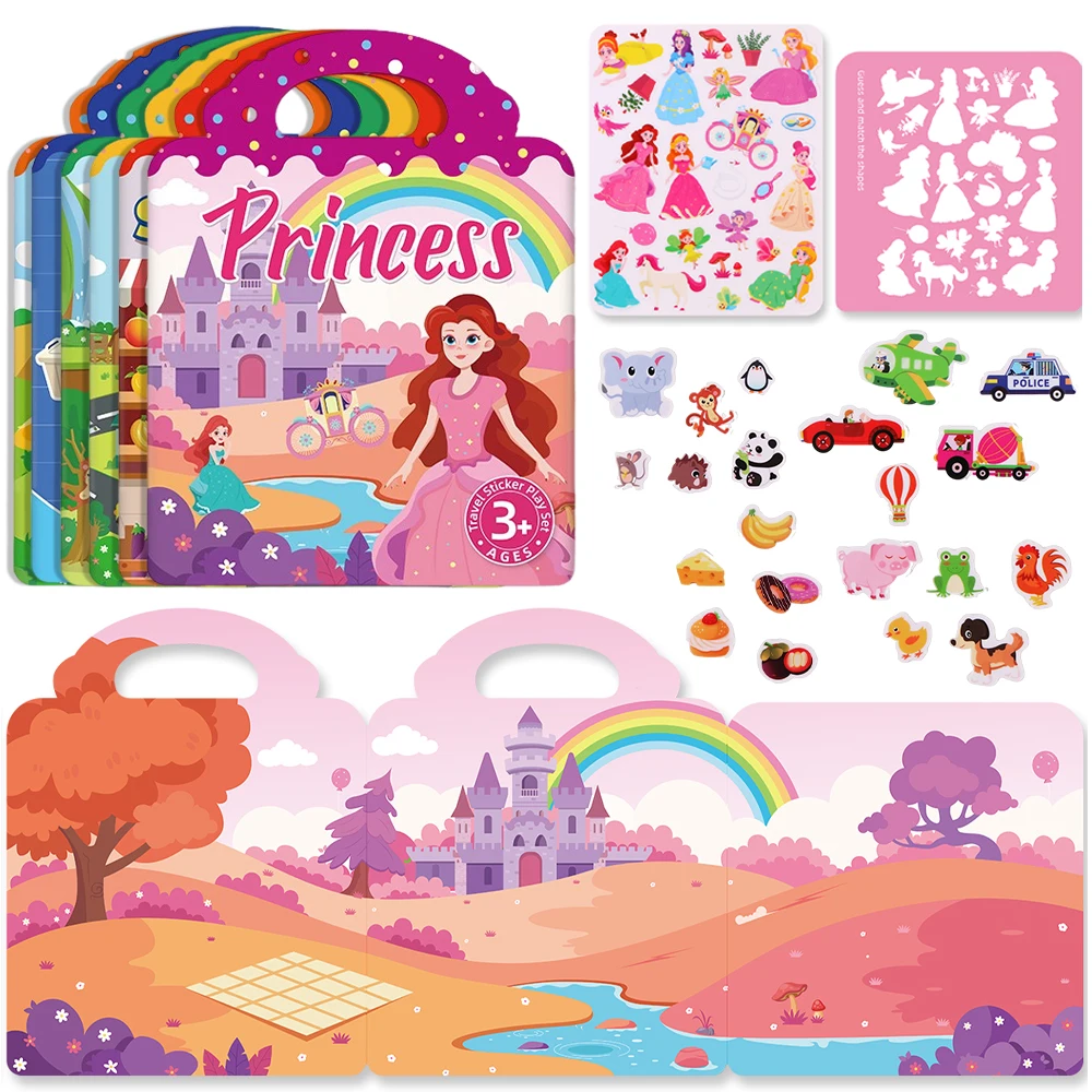 Kids' Reusable Sticker Book Set 1 Kids' Reusable Sticker Book Set