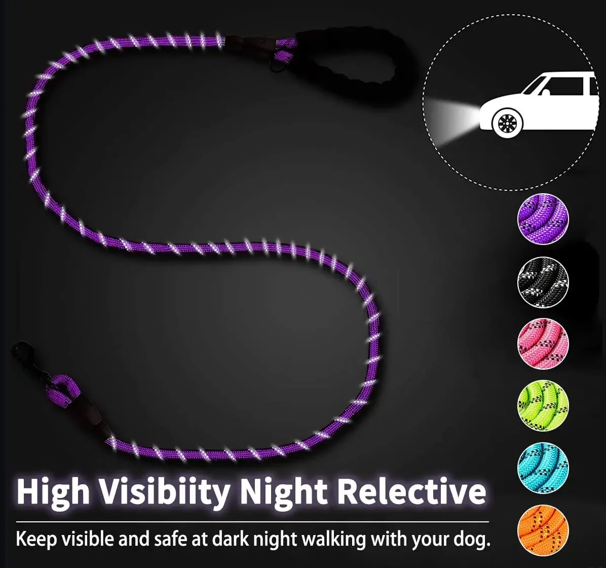 Reflective Breakaway Nylon Dog Leash 6 Reflective Breakaway Nylon Dog Leash - Image 6