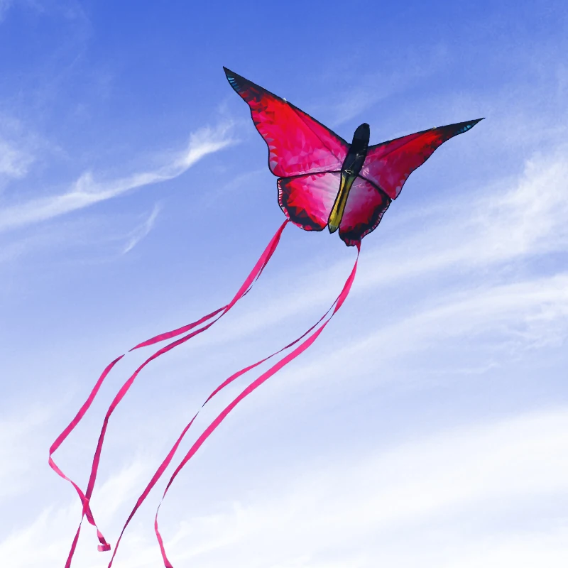 Crystal Butterfly Kite with 100m String - Red/Blue 2 Crystal Butterfly Kite with 100m String - Red/Blue - Image 2