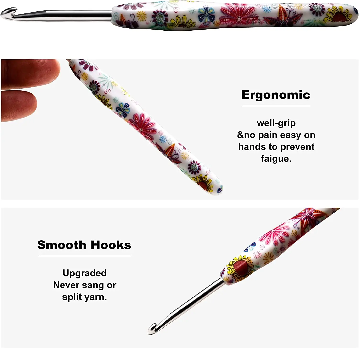 Aluminium Ergonomic Crochet Hook 2.25-10 mm 5 Aluminium Ergonomic Crochet Hook 2.25-10 mm - Image 5