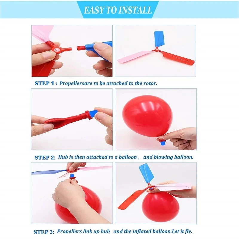 3PCS Helicopter Balloon Toy 6 3PCS Helicopter Balloon Toy - Image 6