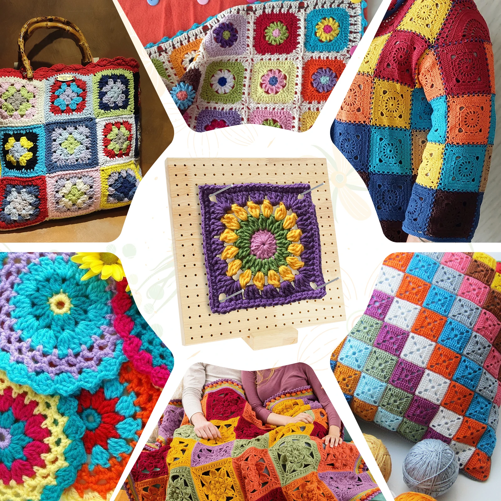 Bamboo Crochet Blocking Board Kit 23.5cm 5 Bamboo Crochet Blocking Board Kit 23.5cm - Image 5