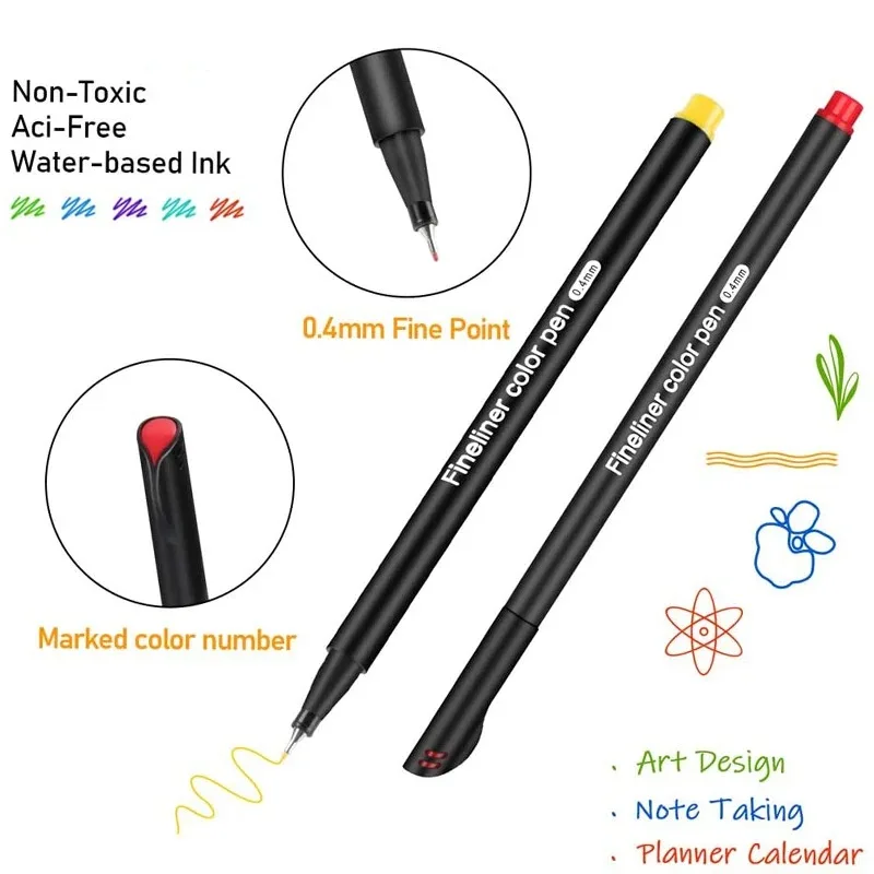 0.4mm Fine Line Art Pen Set 6 0.4mm Fine Line Art Pen Set - Image 6