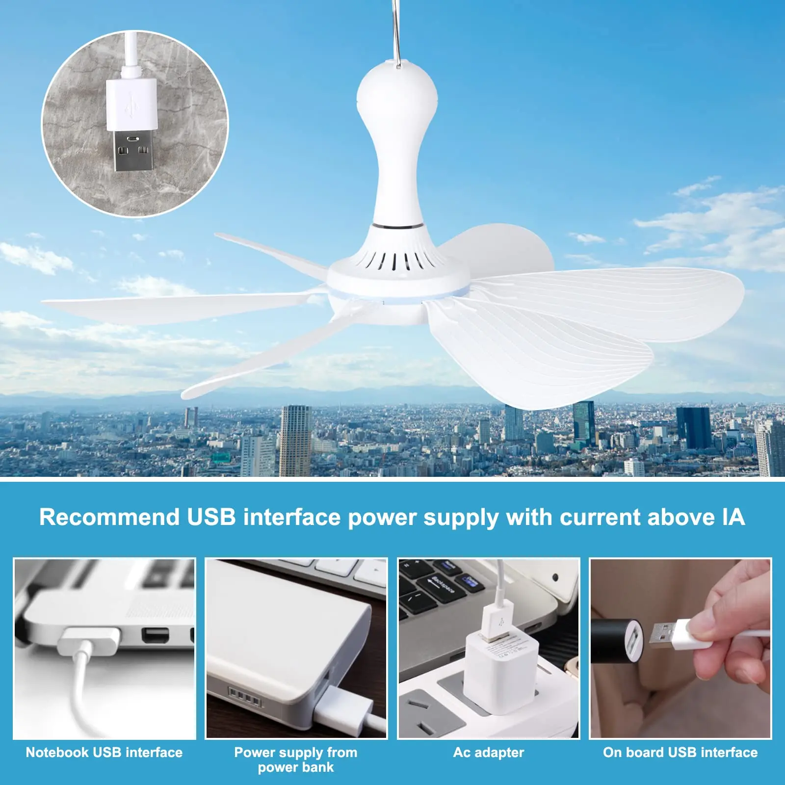 USB Hanging Camping Ceiling Fan 5 USB Hanging Camping Ceiling Fan - Image 5
