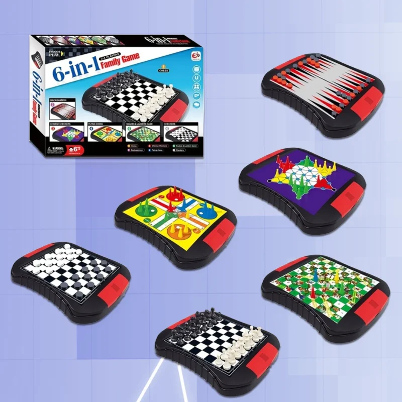 6-in-1 Family Board Game Collection