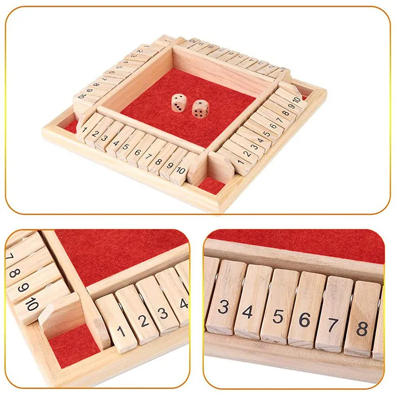 Wooden Shut-The-Box Number Game 10 Wooden Shut-The-Box Number Game - Image 10