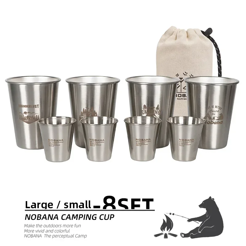 Stainless Steel Camping Cup Set 6 Stainless Steel Camping Cup Set - Image 6