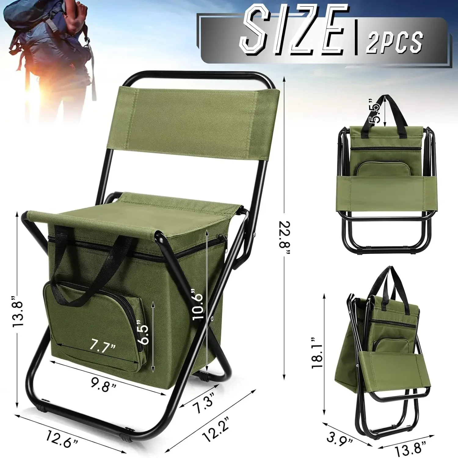 Portable Fishing Chair with Cooler Bag 1 Portable Fishing Chair with Cooler Bag