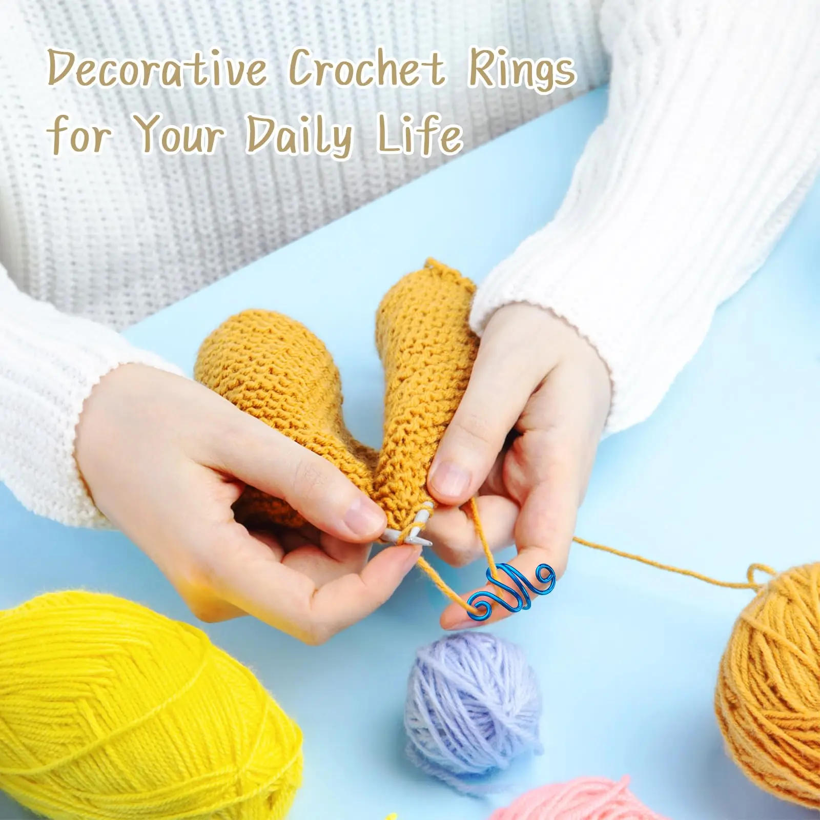 Adjustable Crochet Yarn Guide Ring 5 Adjustable Crochet Yarn Guide Ring - Image 5