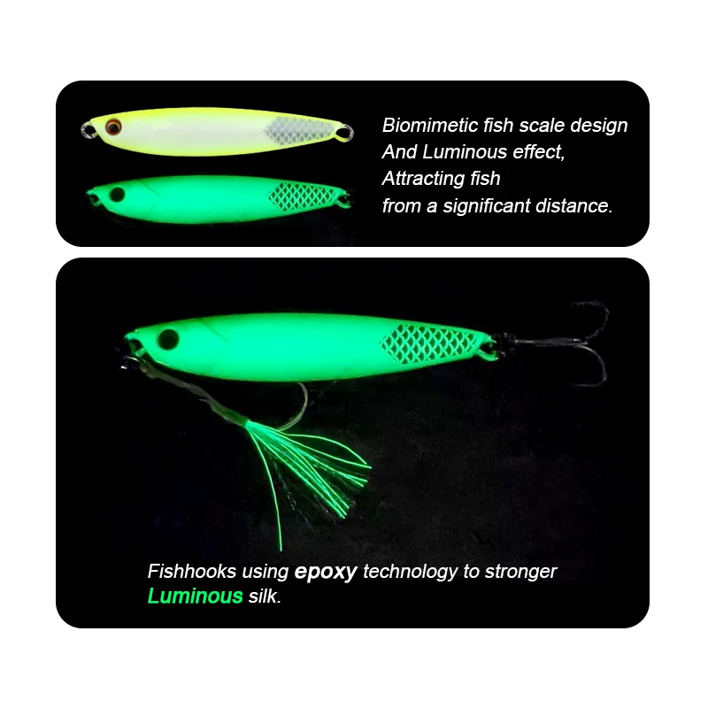 Glow Metal Jig Lead Fishing Lure 3 Glow Metal Jig Lead Fishing Lure - Image 3