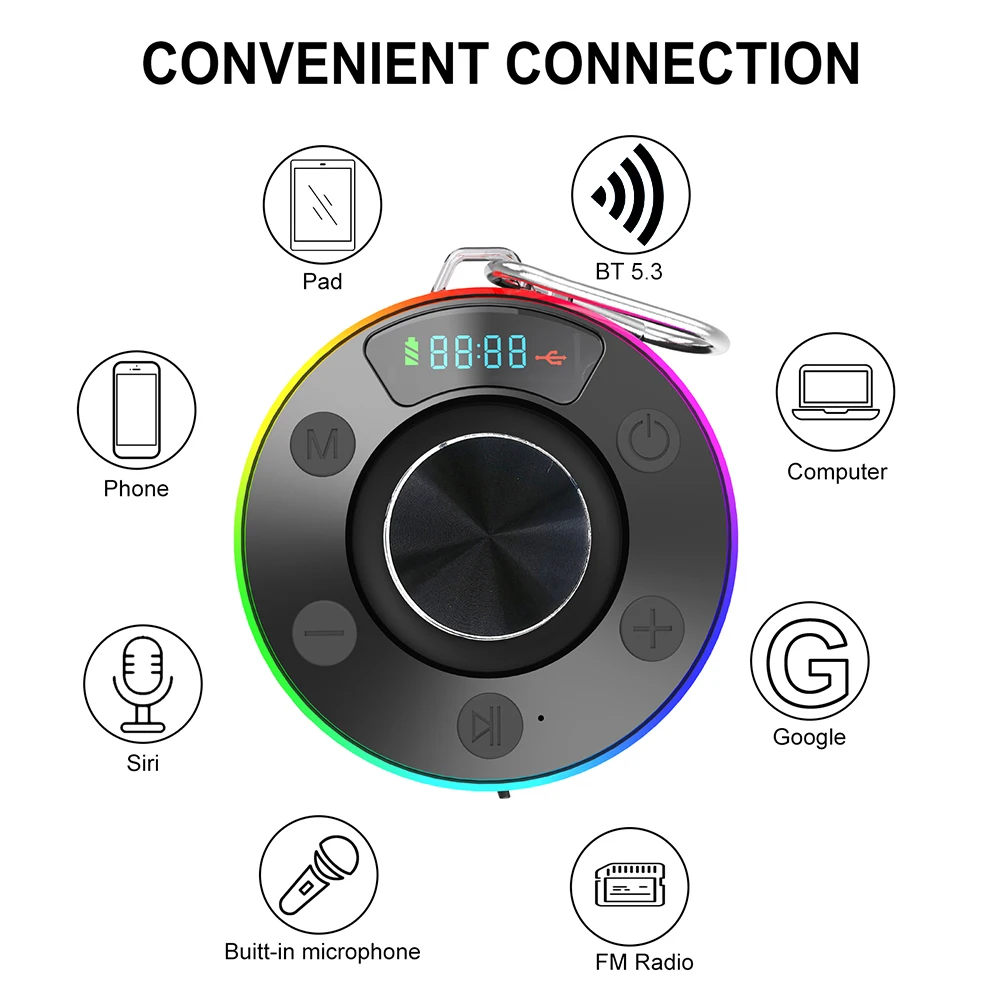 Mini Bluetooth Shower Speaker with FM Radio 5 Mini Bluetooth Shower Speaker with FM Radio - Image 5