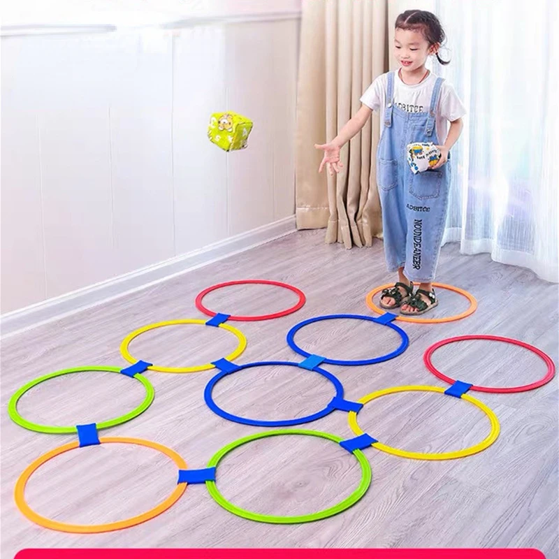 Kids Hopscotch Ring Jumping Outdoor Game Set