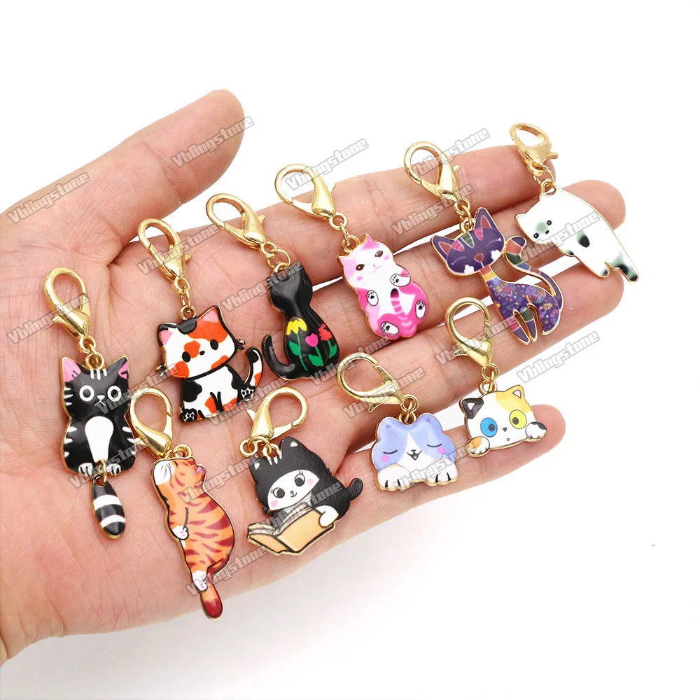 Metal Cat Stitch Markers Locking Set 5 Metal Cat Stitch Markers Locking Set - Image 5