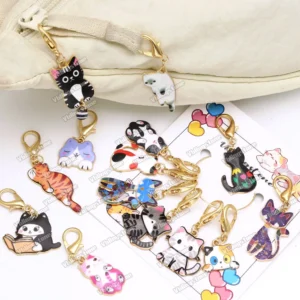 Cat Enamel Stitch Marker Charms