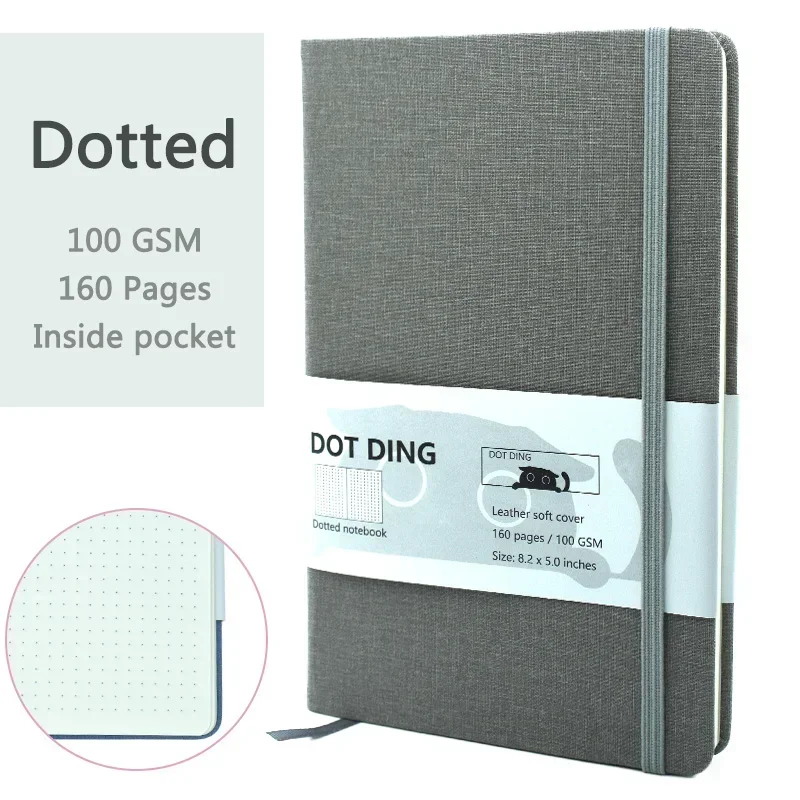 A5 Dotted Cloth Hardcover Notebook 1 A5 Dotted Cloth Hardcover Notebook