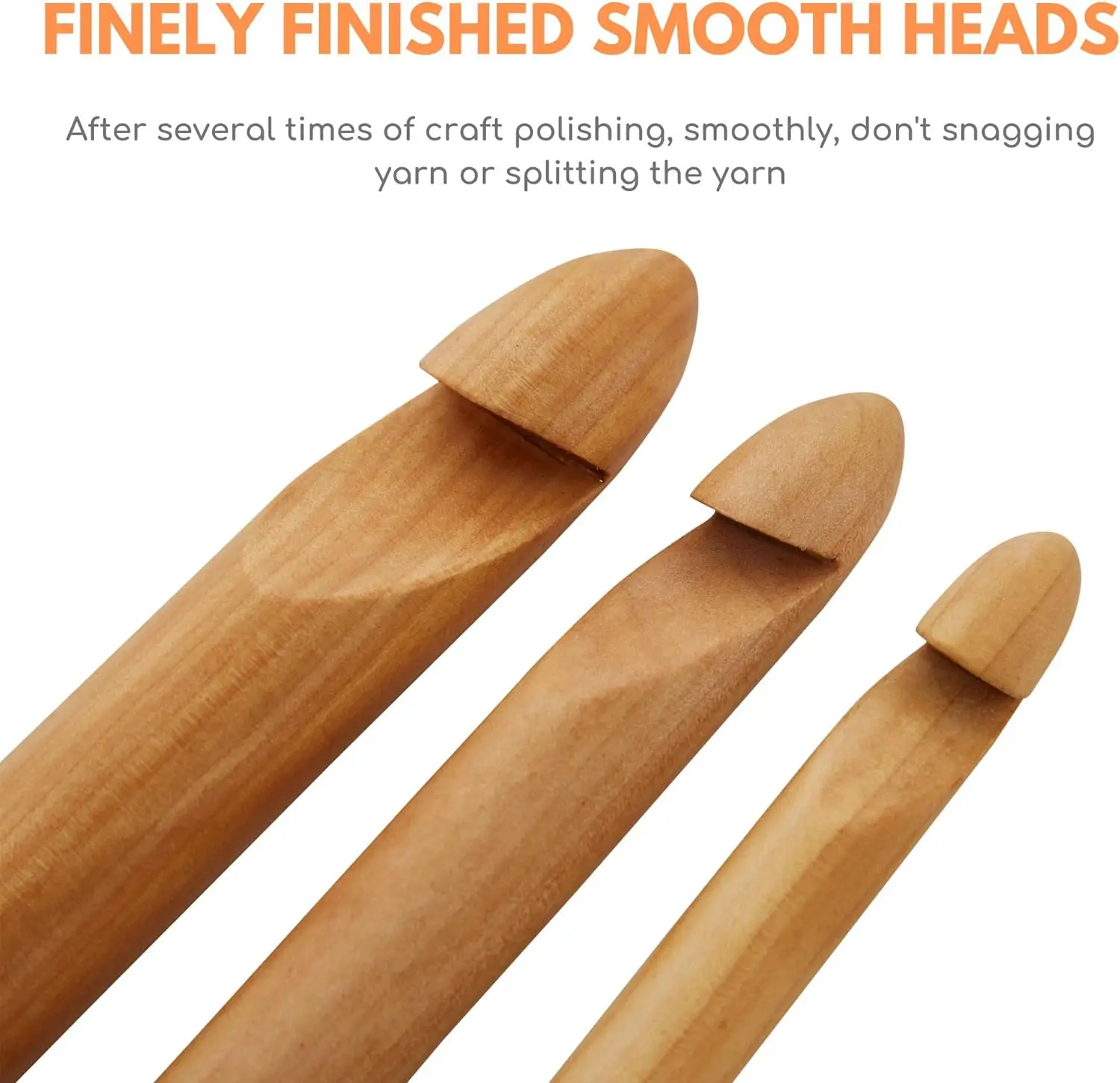 Large Bamboo Crochet Hooks 15-25mm 1 Large Bamboo Crochet Hooks 15-25mm