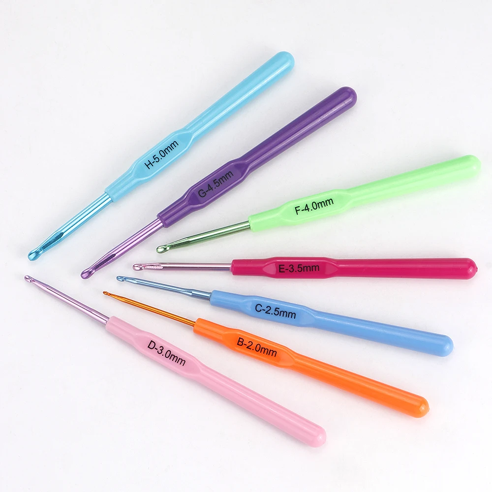 7-Piece Crochet Hook Set Aluminium Heads 1 7-Piece Crochet Hook Set Aluminium Heads
