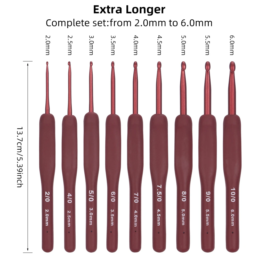 Ergonomic Crochet Hook Set 2–6 mm 6 Ergonomic Crochet Hook Set 2–6 mm - Image 6