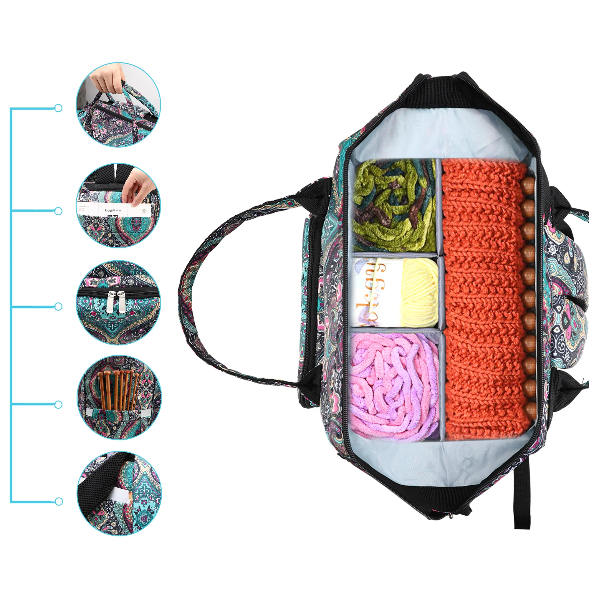 Large Floral Crochet Storage Tote 5 Large Floral Crochet Storage Tote - Image 5