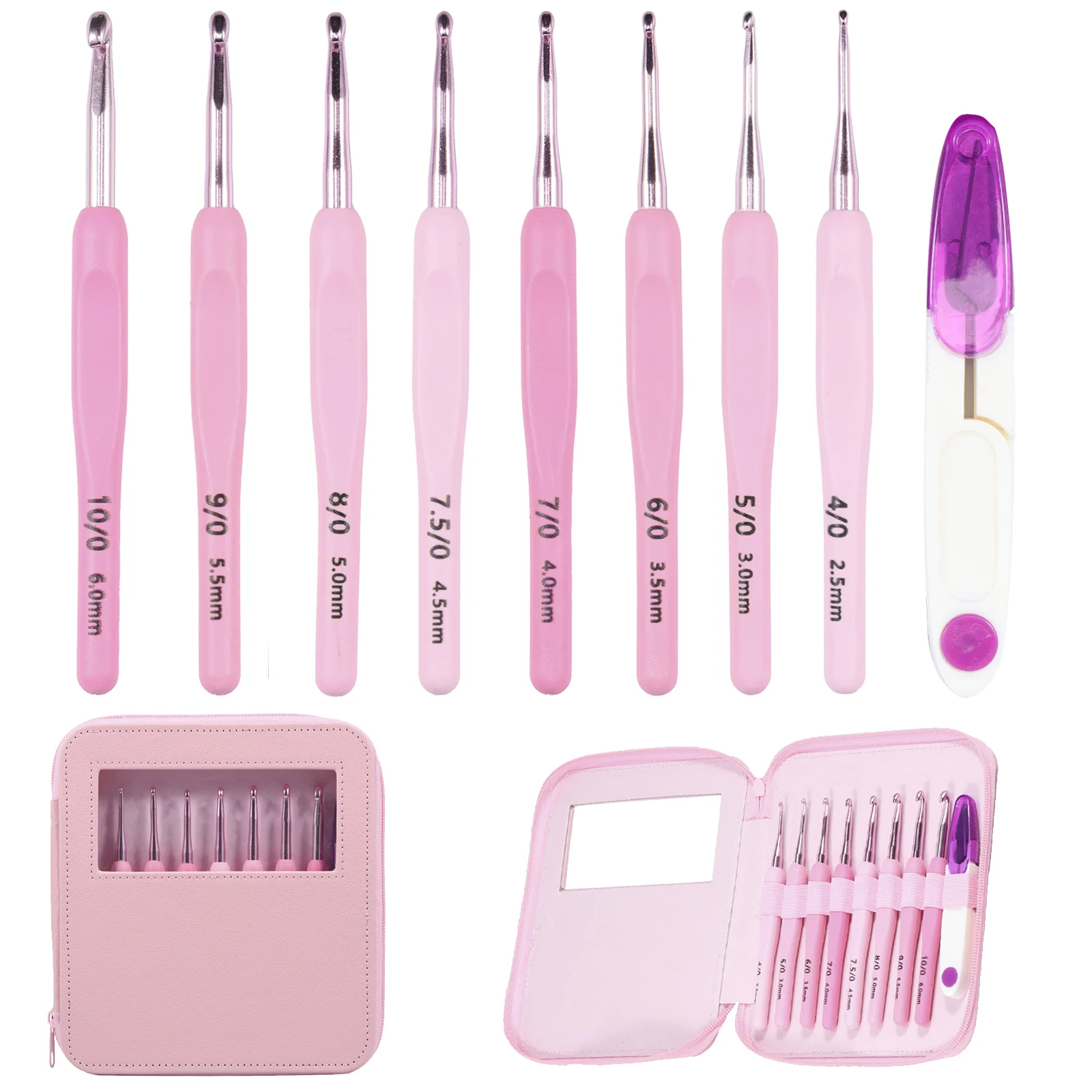 8pc Ergonomic Crochet Hooks 2.5-6 mm 1 8pc Ergonomic Crochet Hooks 2.5-6 mm