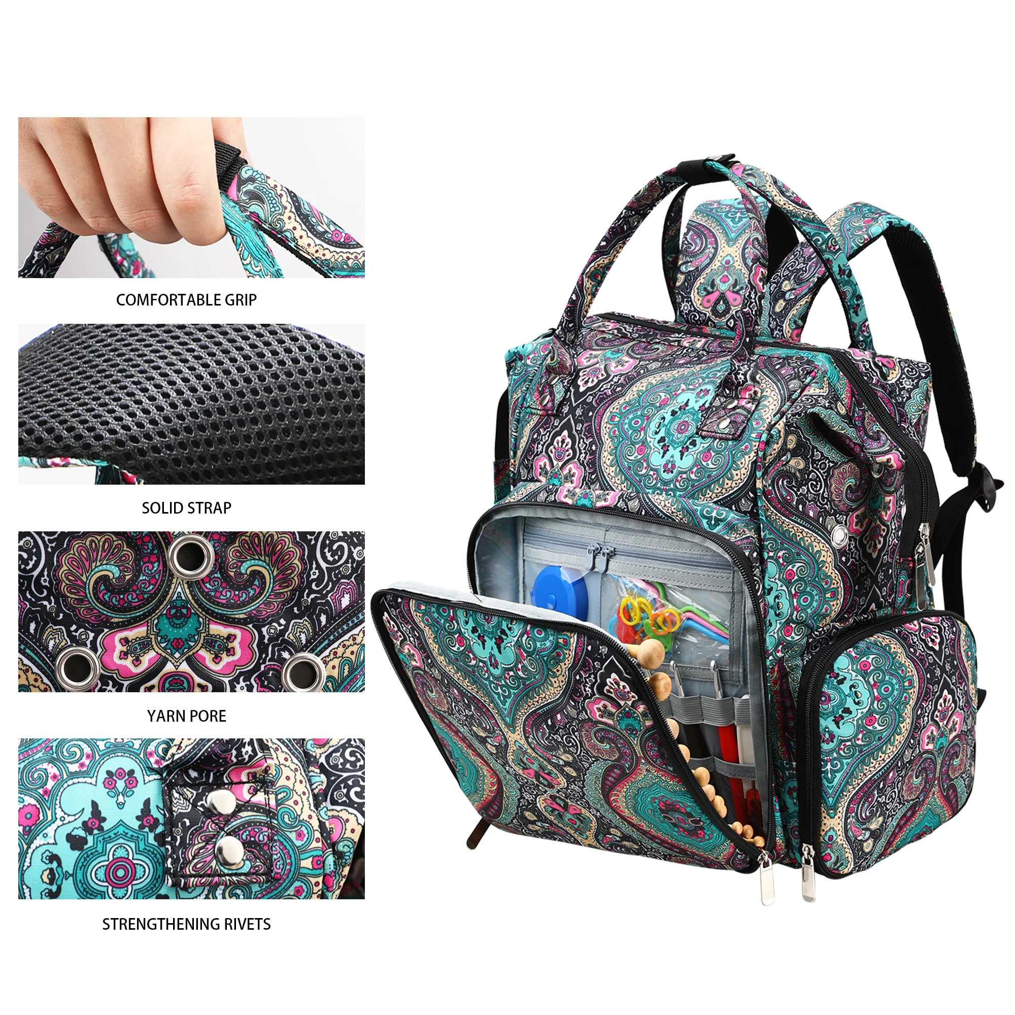 Large Floral Crochet Storage Tote 1 Large Floral Crochet Storage Tote