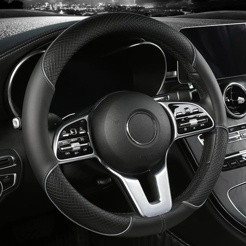 Leather Diamond Steering Wheel Cover