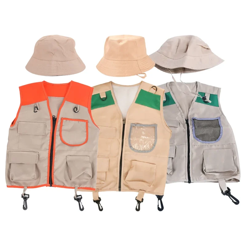 Kids Explorer Vest & Hat Costume Set