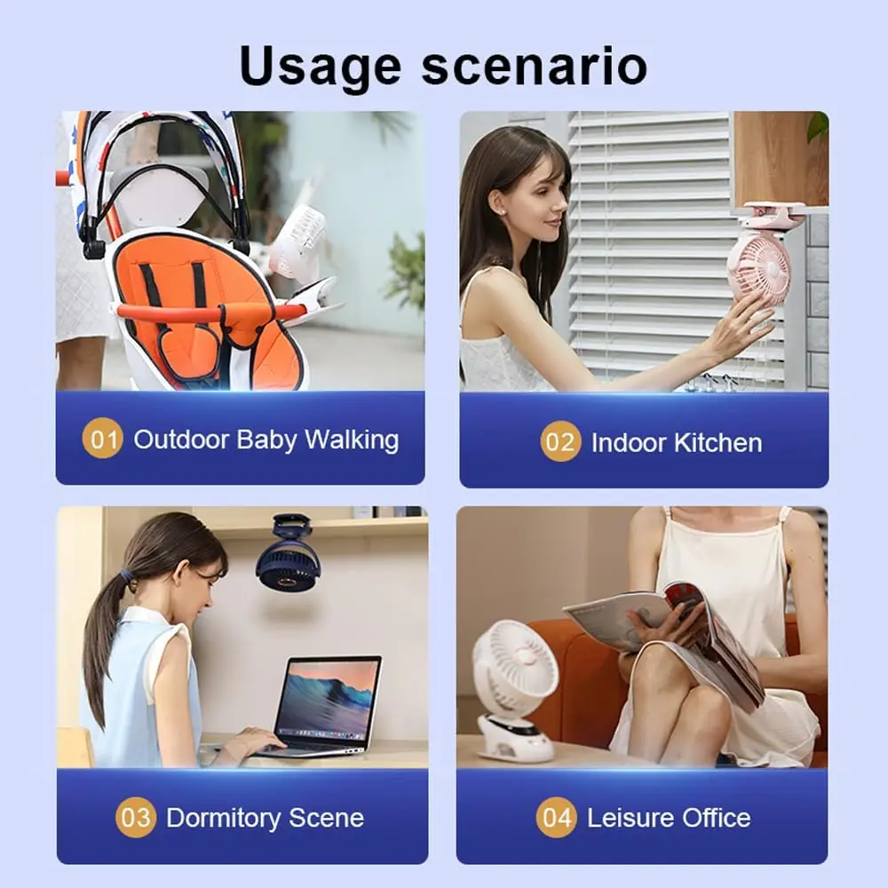Rechargeable USB Clip-On Desk Fan 6 Rechargeable USB Clip-On Desk Fan - Image 6