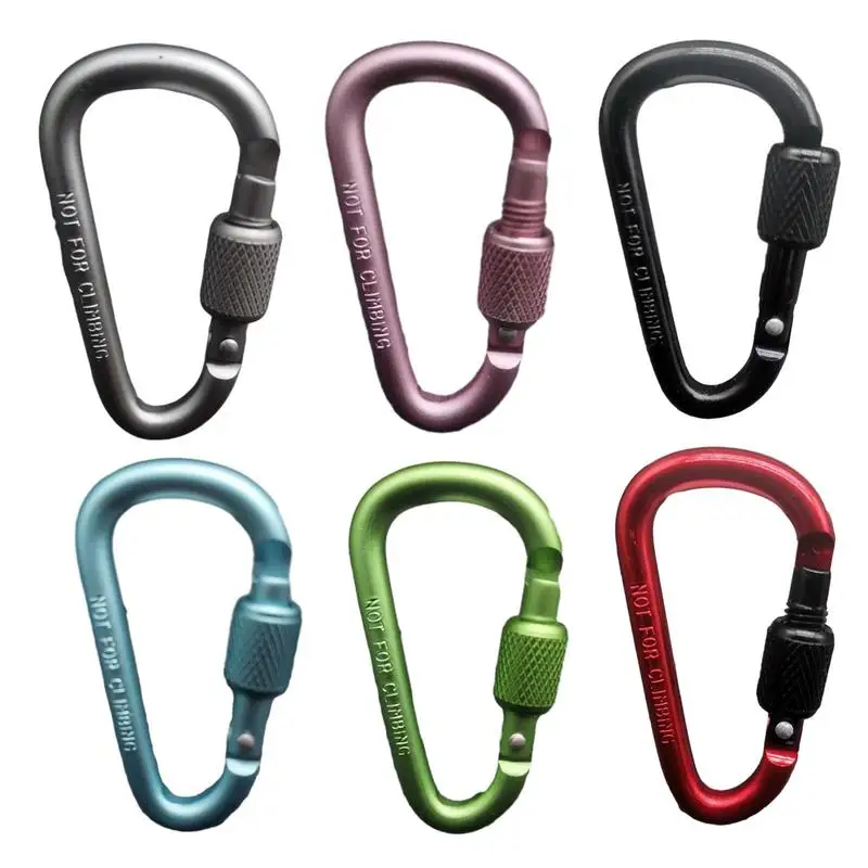 D-Shaped Aluminium Carabiner with Lock
