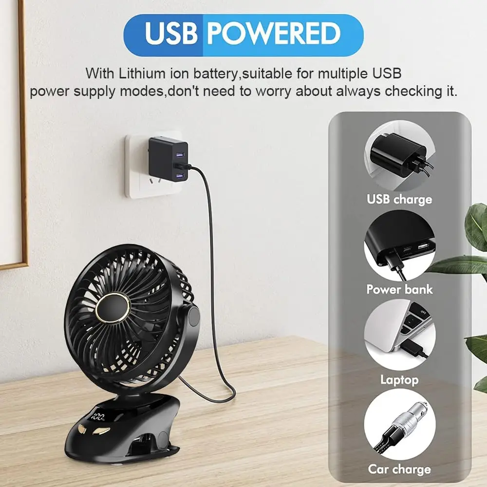 Rechargeable USB Clip-On Desk Fan 5 Rechargeable USB Clip-On Desk Fan - Image 5