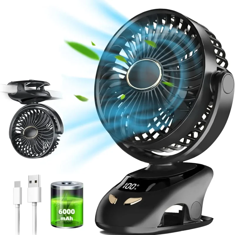 Rechargeable USB Clip-On Desk Fan