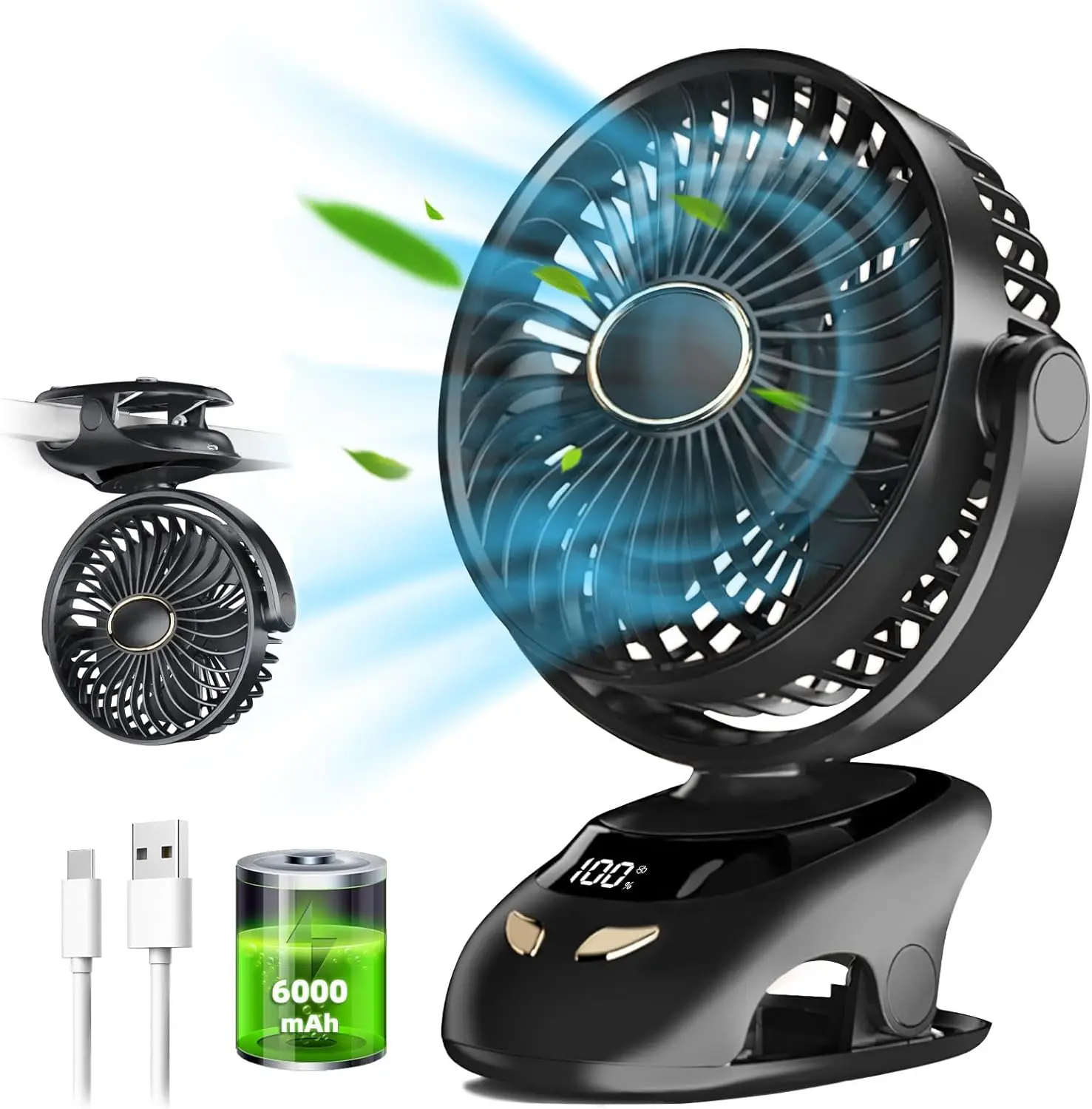 Rechargeable USB Clip-On Desk Fan 1 Rechargeable USB Clip-On Desk Fan