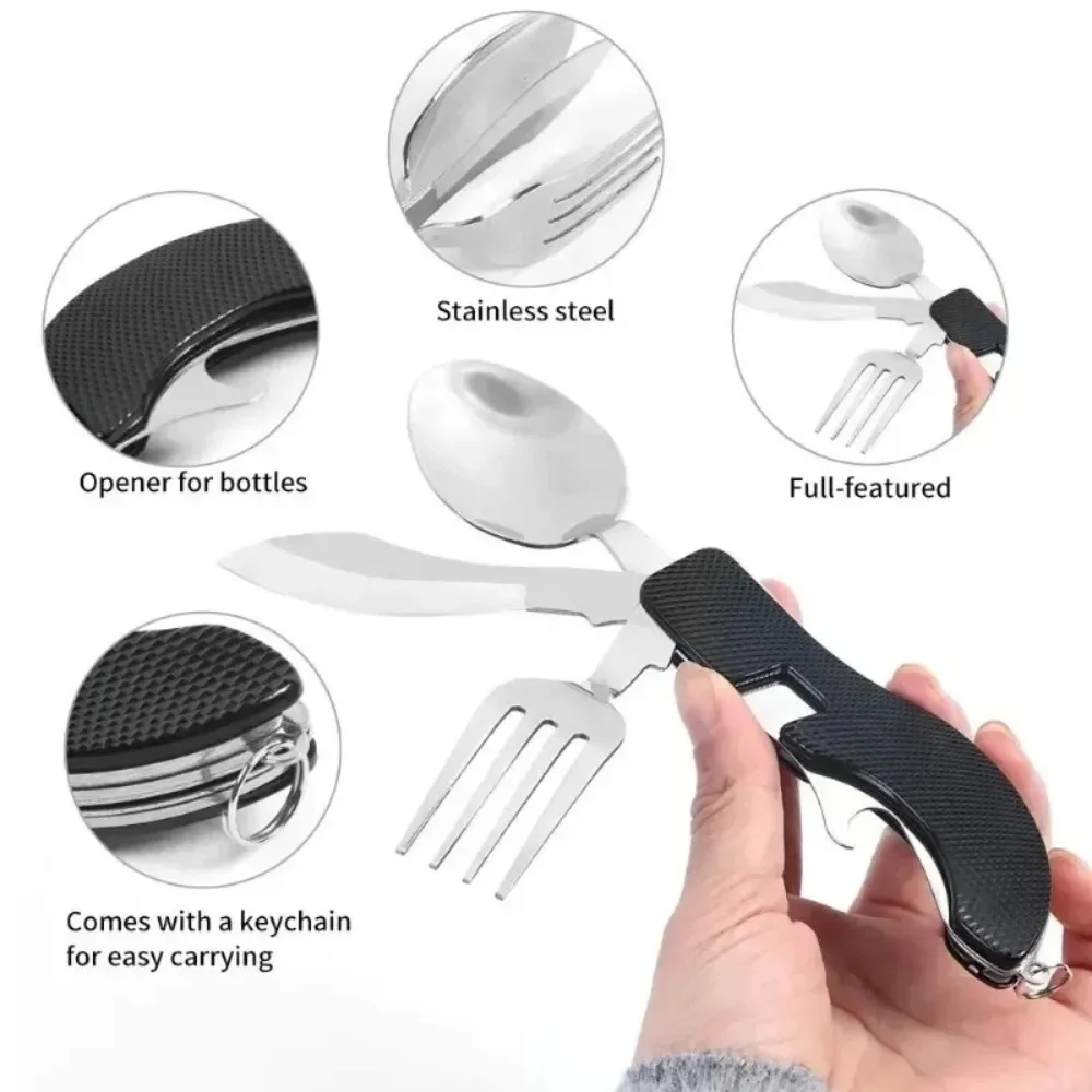 Foldable 4-in-1 Camping Cutlery 4 Foldable 4-in-1 Camping Cutlery - Image 4