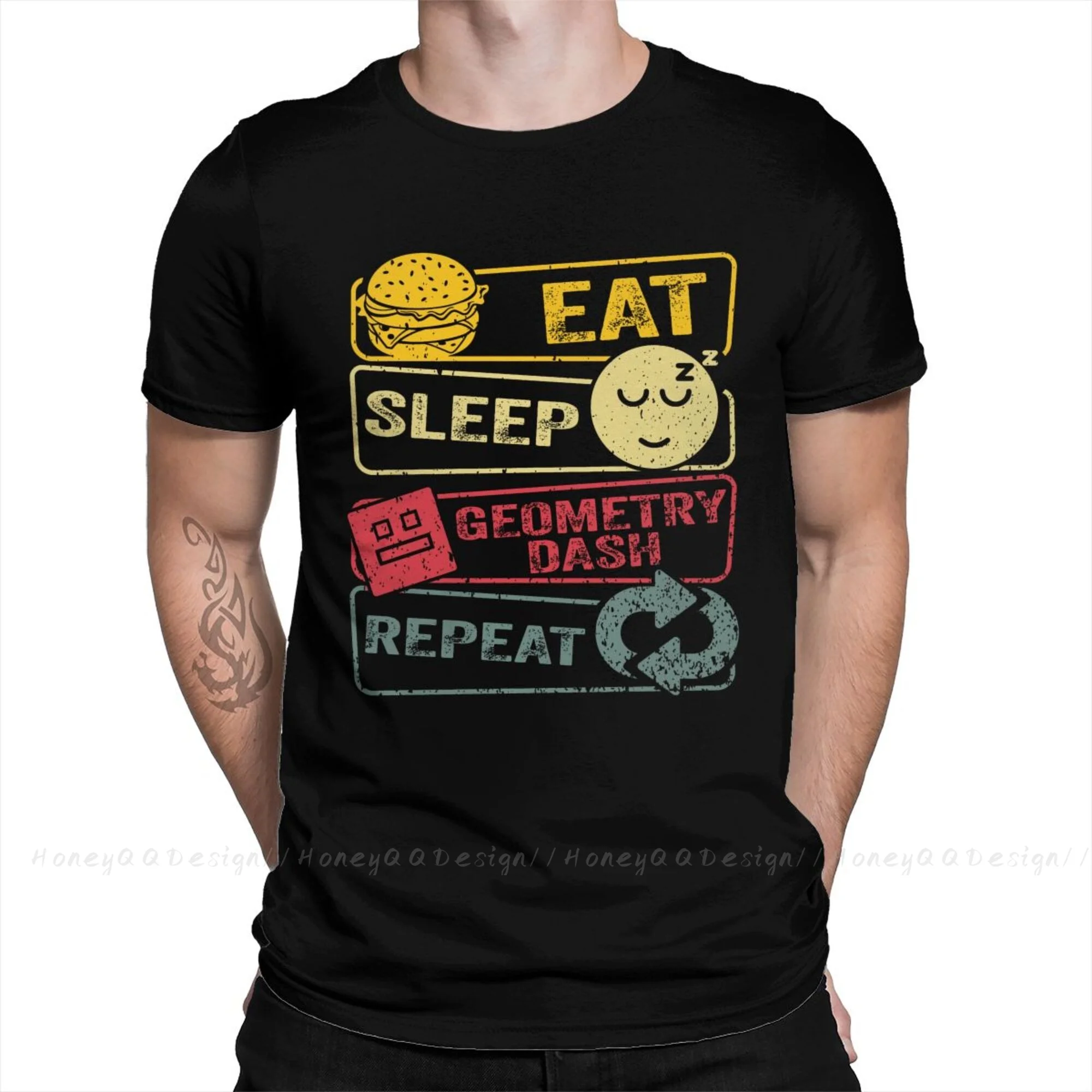 Geometry Dash Print Cotton T-Shirt 1 Geometry Dash Print Cotton T-Shirt