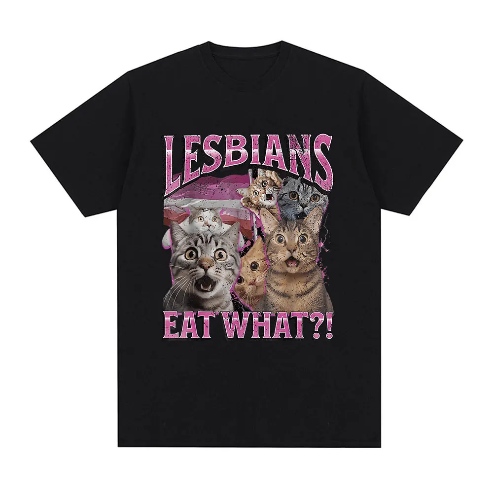 Lesbian Cat Meme Cotton Oversized Tee 1 Lesbian Cat Meme Cotton Oversized Tee